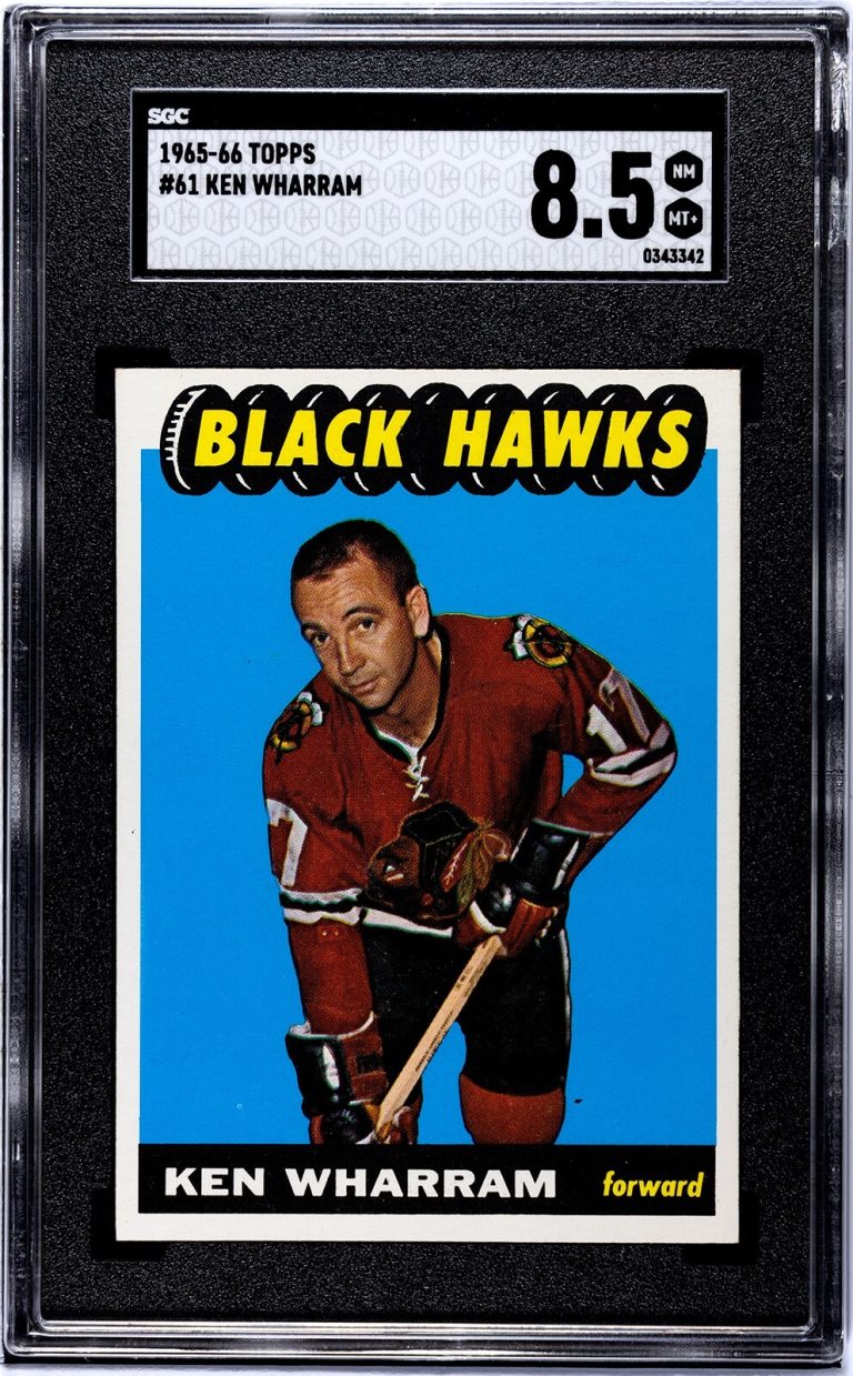 Ken Wharram 1965-66 Topps Card #61- SGC Graded 8.5 NM-MT+ (Chicago Black Hawks)
