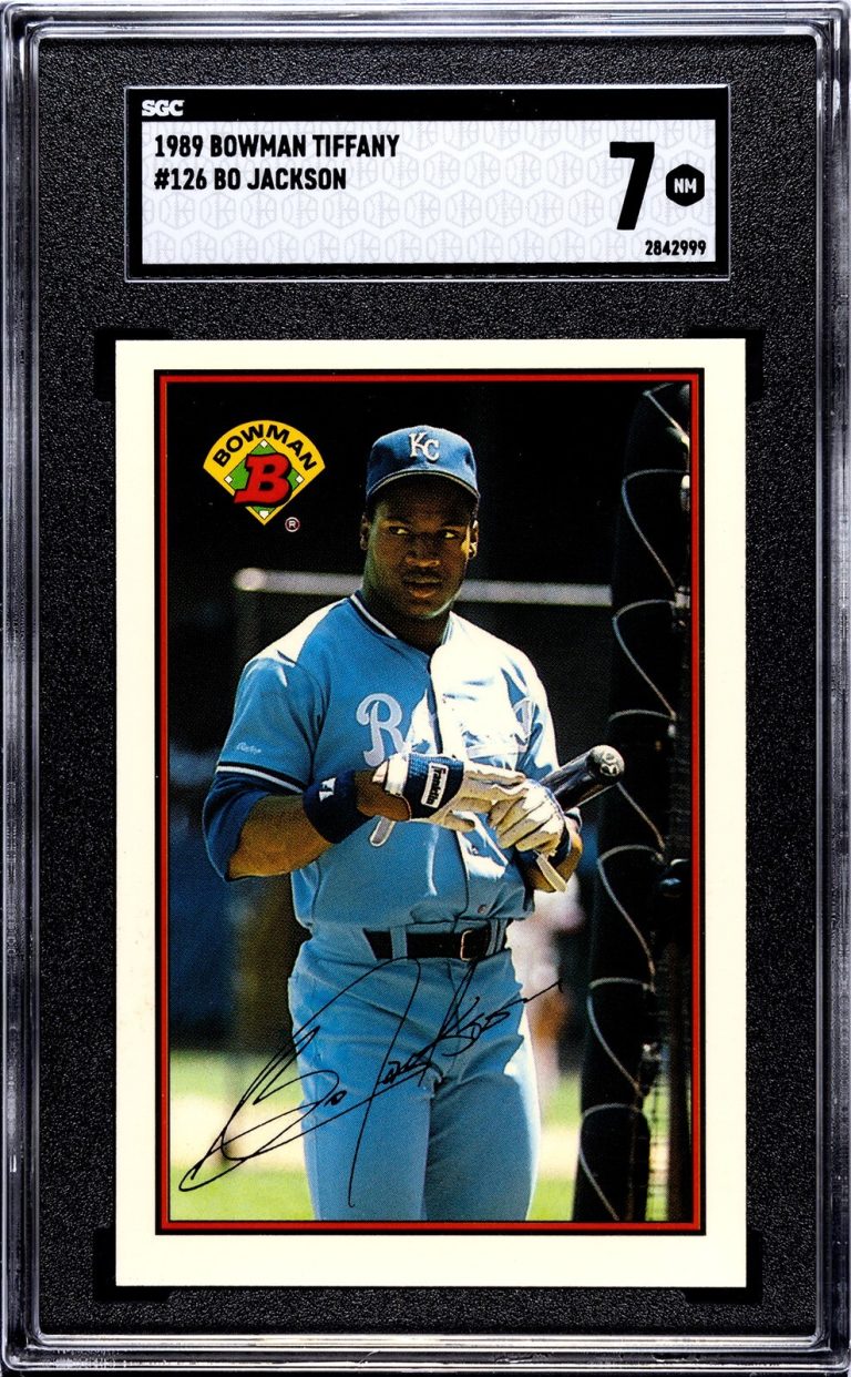 Bo Jackson 1989 Bowman Tiffany Card #126- SGC Graded 7 NM (Kansas City Royals)