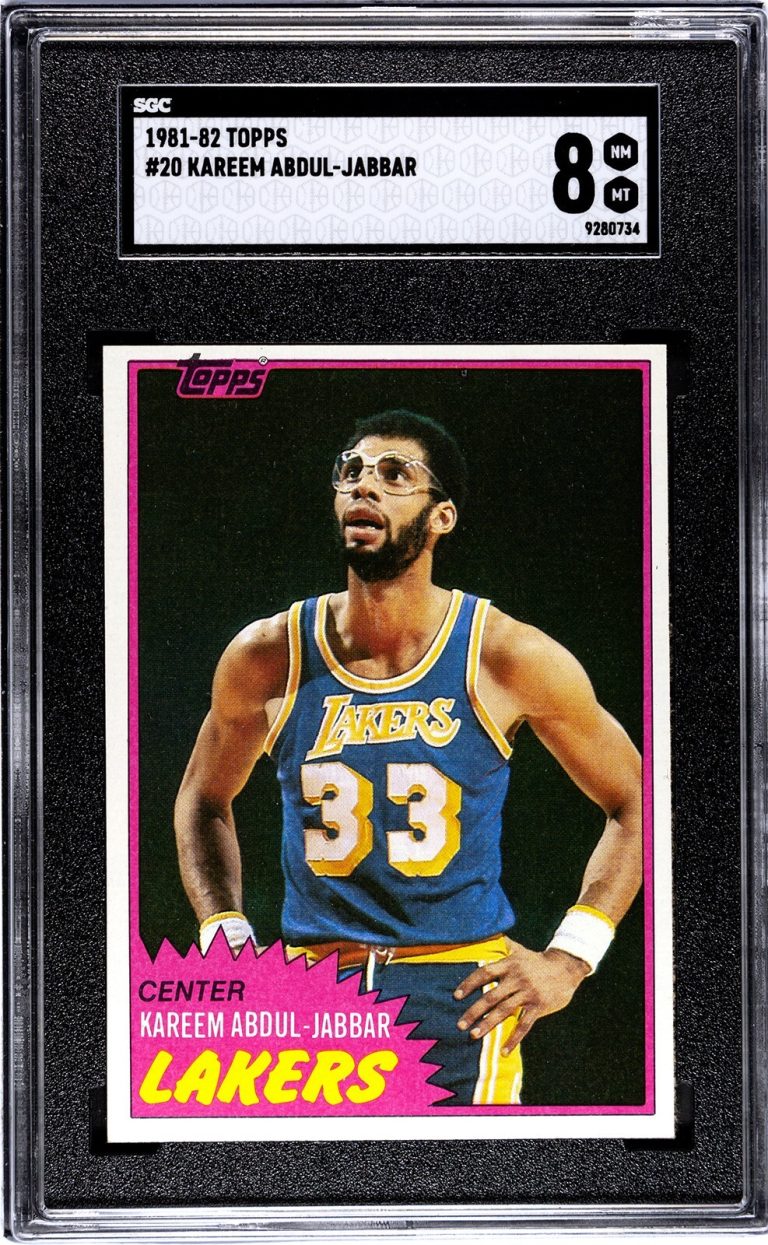 Kareem Abdul-Jabbar 1981-82 Topps Card #20- SGC Graded 8 NM-MT (LA Lakers/HOF)