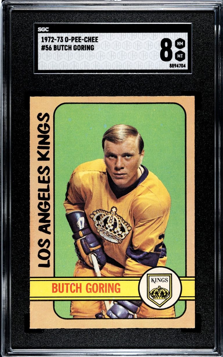 Butch Goring 1972-73 O-Pee-Chee NHL Card #56-SGC Graded 8 NM-MT (LA Kings)
