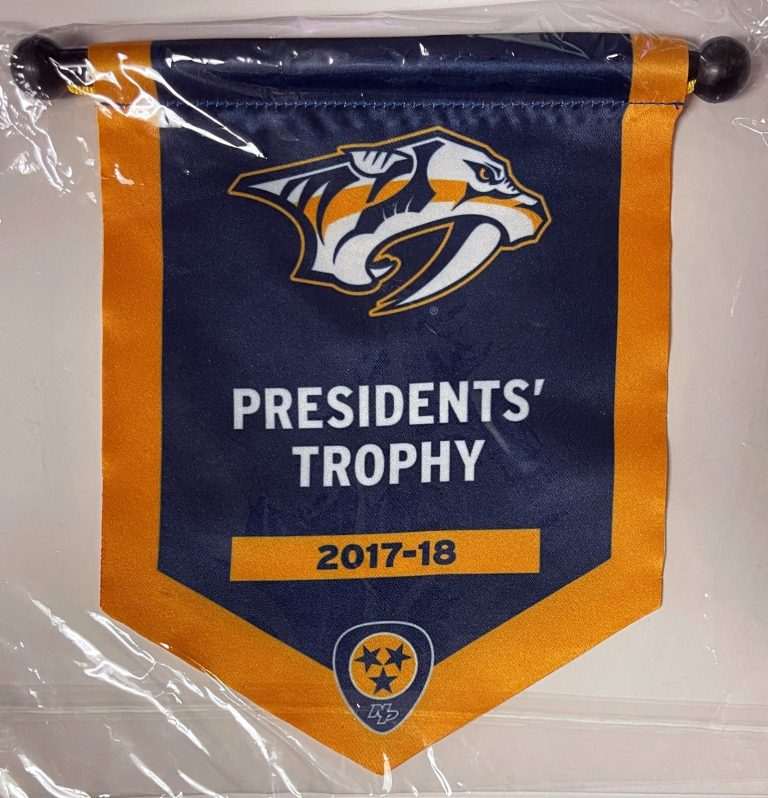 Nashville Predators 2017-18 Presidents' Trophy Mini Banner Giveaway NHL Hockey