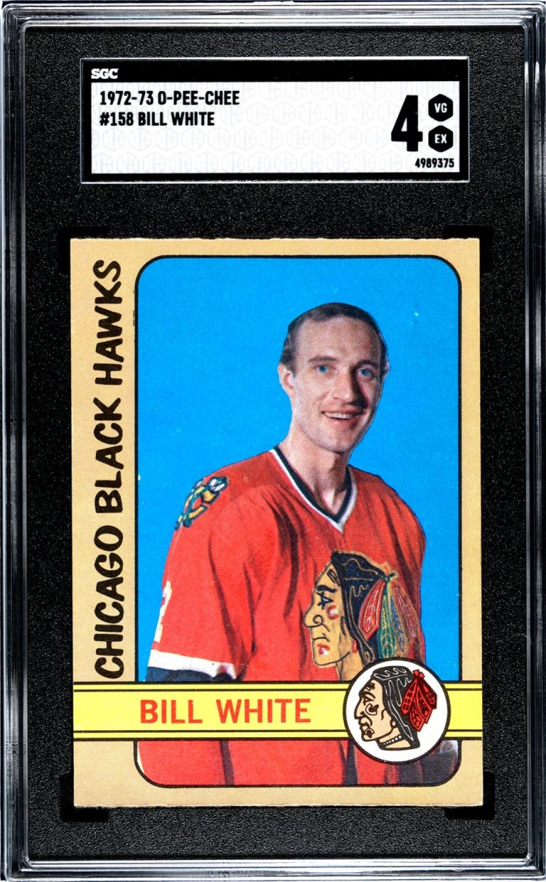 Bill White 1972-73 O-Pee-Chee NHL Card #158- SGC Graded 4 VG-EX (Blackhawks)