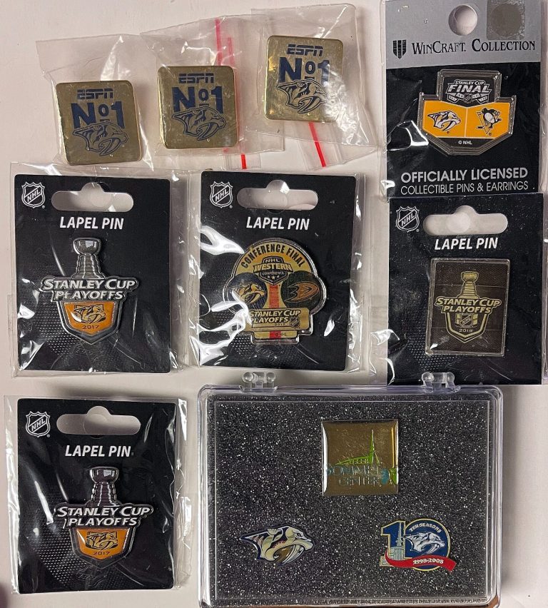 Nashville Predators 11 Pin Lot- 2017/2019 Stanley Cup Playoffs/ESPN/Sommet