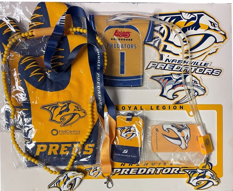 Nashville Predators Arena Giveaway Lot- Oven Mitt/License Plate Border/Necklaces