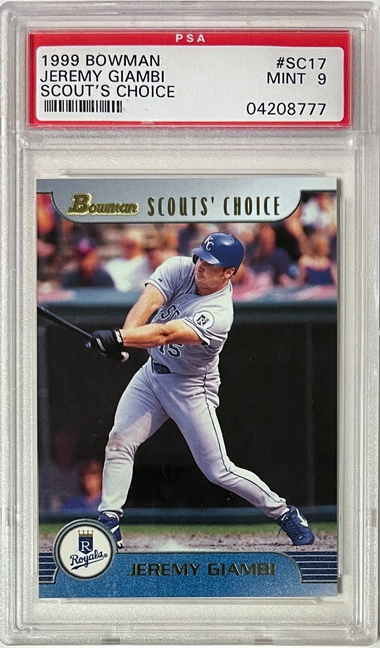 Jeremy Giambi 1999 Bowman Scout's Choice Card  #SC17 PSA Graded 9 Mint KC Royals