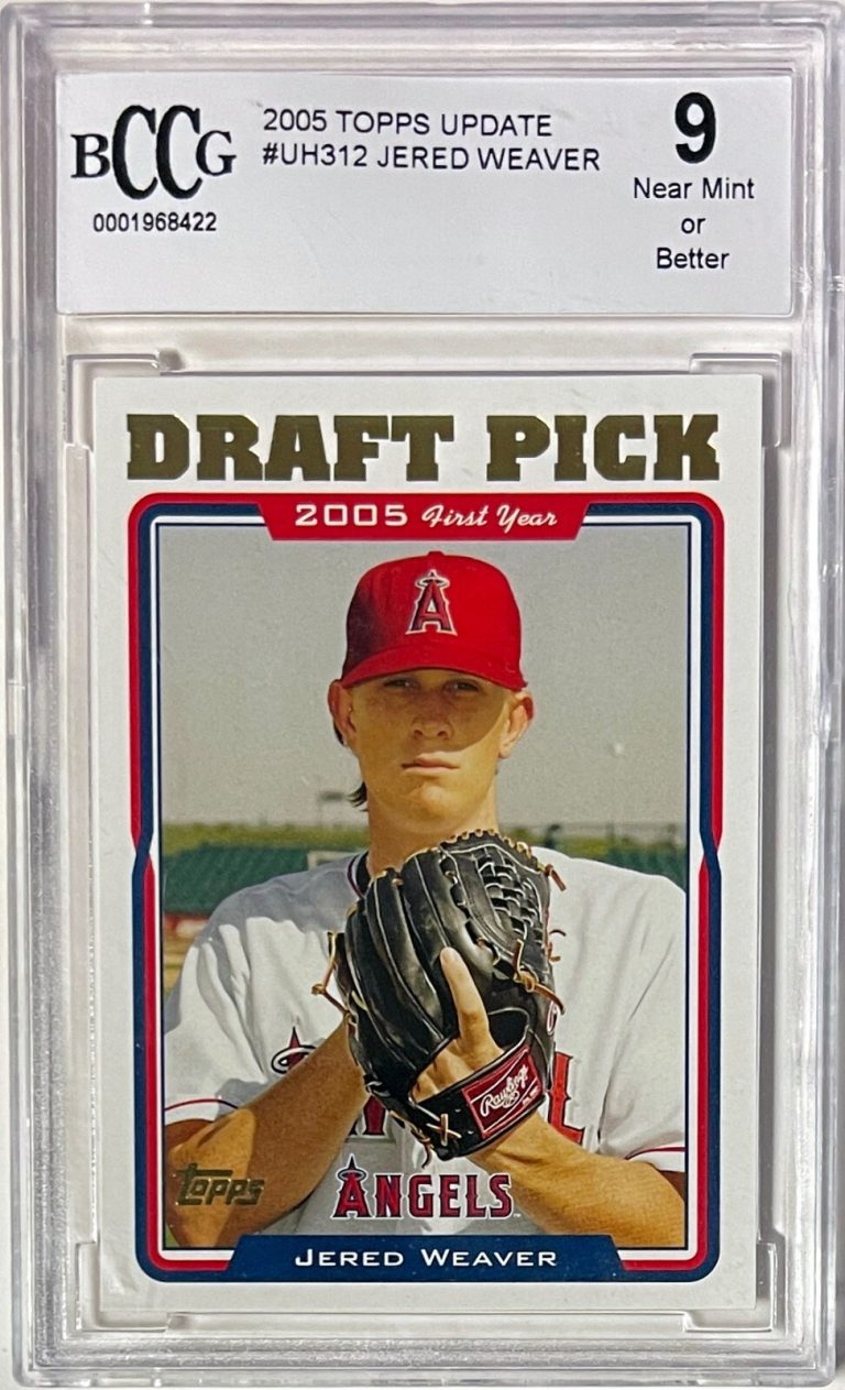 Jered Weaver 2005 Topps Update RC Card  #UH312- BCCG Graded 9 Near Mint Angels