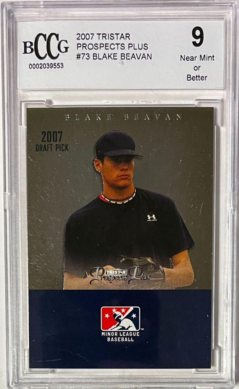 Blake Beavan 2007 TRISTAR Prospects Plus Rookie Card #73- BCCG Graded 9 NM Texas