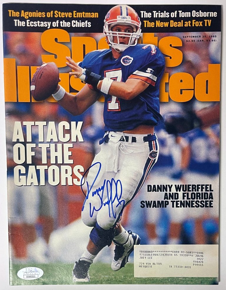 Danny Wuerffel signed Florida  Gators Sports Illustrated Magazine 9/25/1995- JSA