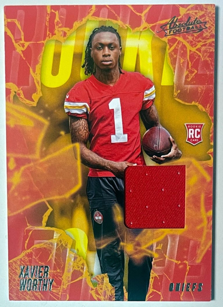 Xavier Worthy 2024 Panini Absolute Rookie Force Relic Card #RF-XWY  K.C. Chiefs
