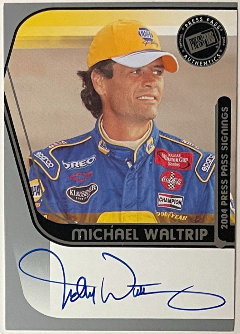 Michael Waltrip 2004 Press Pass NASCAR Signings On Card Auto