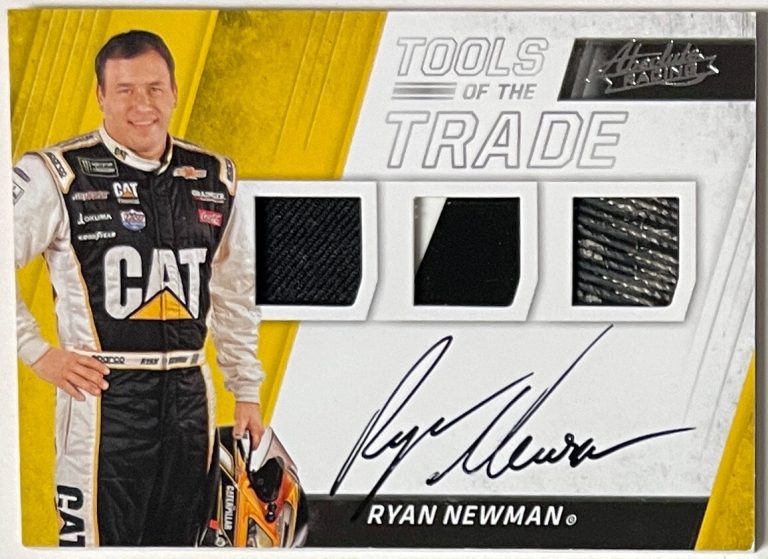 Ryan Newman signed 2017 Panini Absolute Tools of Trade Triple Relic/Auto Card