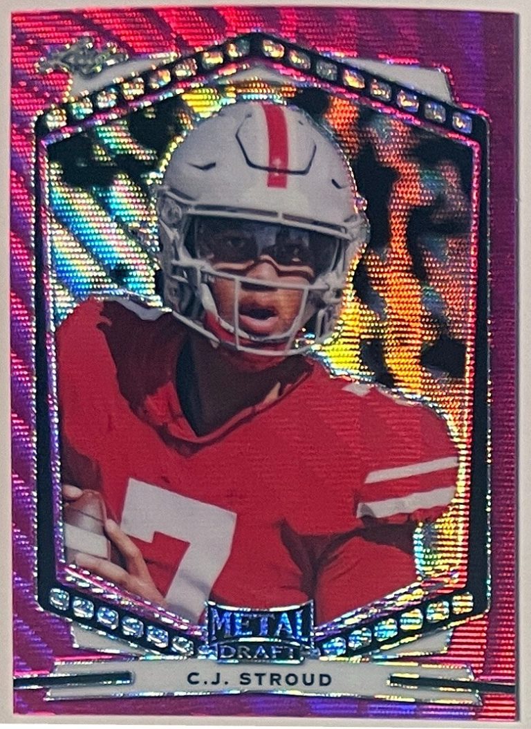 CJ Stroud 2022 Leaf Metal Draft Pink Refractor Rookie Card (RC)  #P-CJS