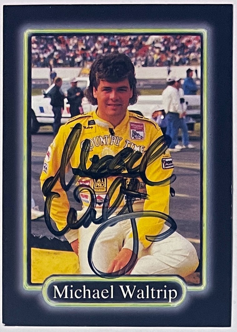 Michael Waltrip signed 1990 Maxx NASCAR On Card Auto #30- COA