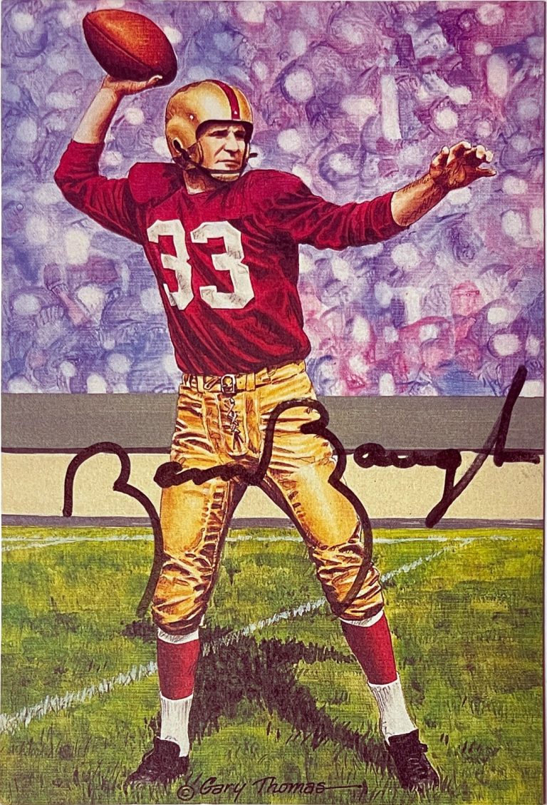 Sammy Baugh signed 1992 Goal Line Art/Pro Football HOF Card /5000- COA-Pristine