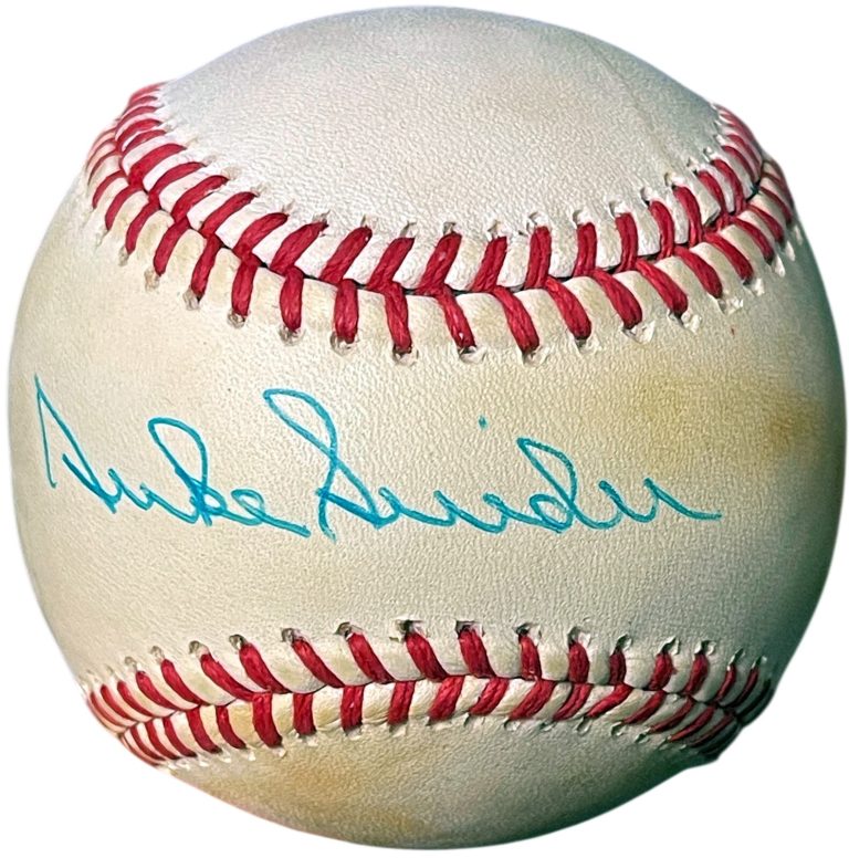 Duke Snider signed Official Rawlings RONL National League Baseball toned COA/HOF
