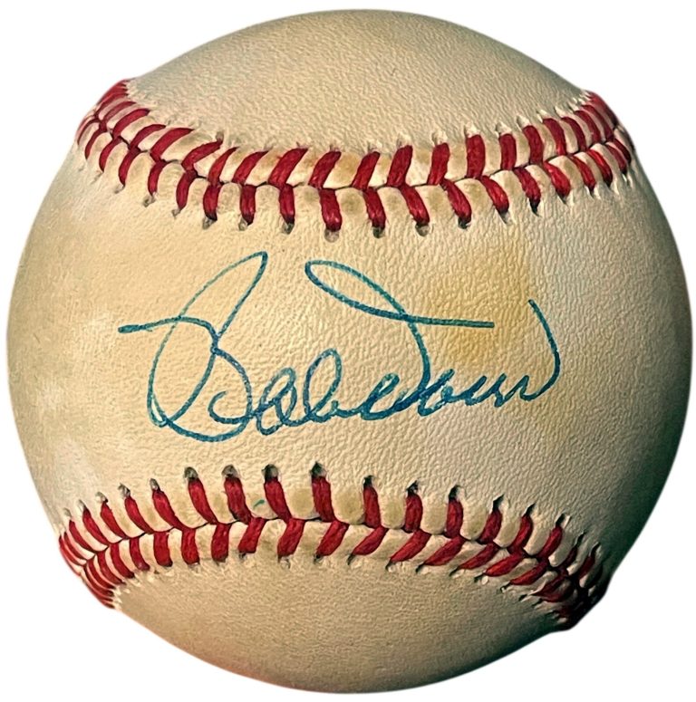 Bobby Doerr signed ROAL Official American League Baseball toned- COA  HOF/Boston