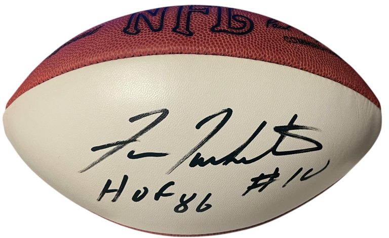 Fran Tarkenton signed OFC Wilson NFL WP Leather Football HOF 86, #10 – Beckett
