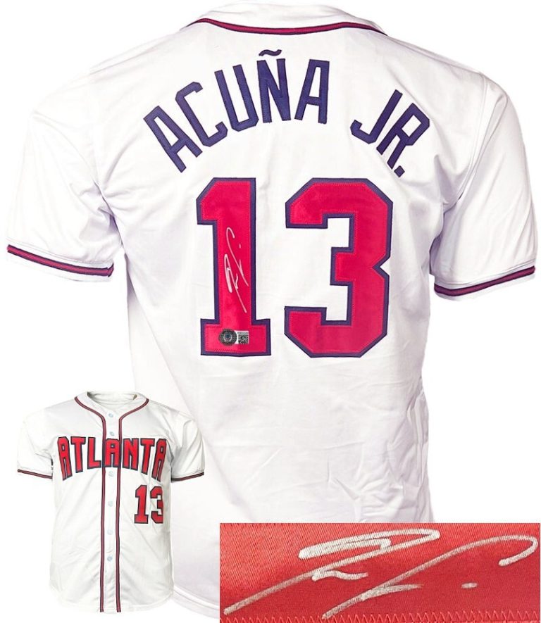Ronald Acuna Jr. signed Atlanta White Prostyle Custom  Jersey- Beckett Witnessed