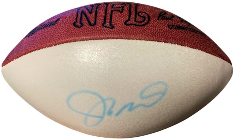 Joe Montana signed OFC Wilson NFL White Panel Leather Football Lt Sig- Beckett