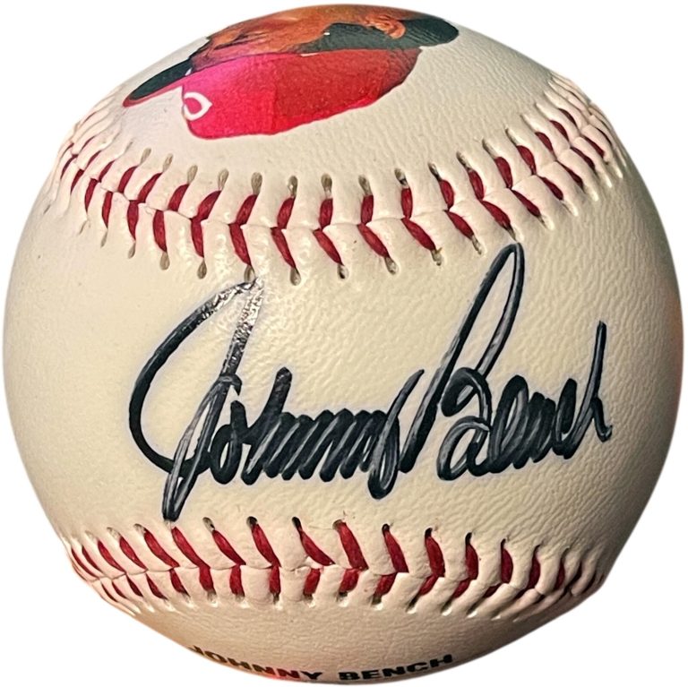 Johnny Bench signed Fotoball USA MLB Baseball- COA- Cincinnati Reds/HOF
