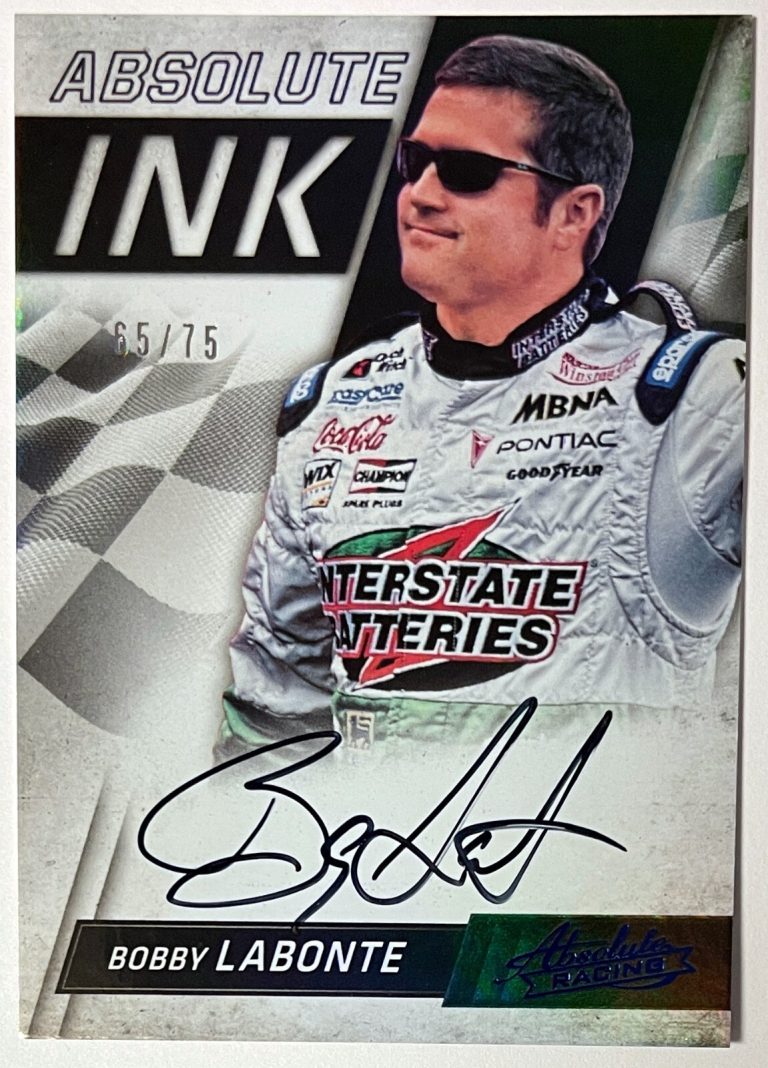 Bobby Labonte 2017 Absolute Ink Autographs Blue On Card Auto #AI-BL- /75