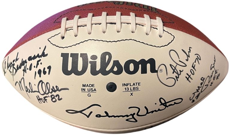 HOF Legends Signed OFC WP Football 21 Sigs Unitas/Upshaw/Lambert/Selmon- Beckett