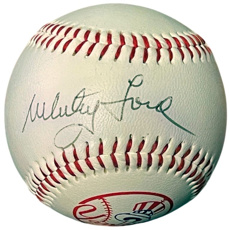 Whitey Ford signed MLB New York Yankees Logo Baseball- COA (HOF)