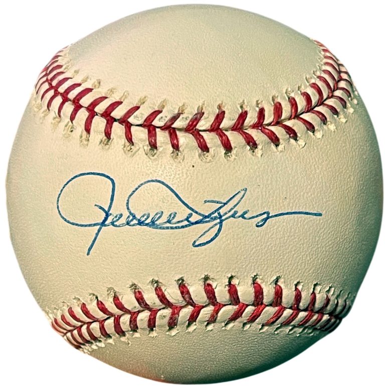 Rollie Fingers signed OFC Rawlings Major League Baseball- MLB & Mounted Hologram
