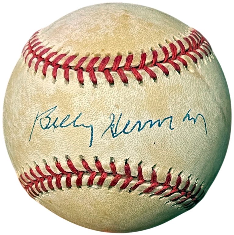 Billy Herman signed Official Rawlings RONL National League toned- COA HOF/10X AS