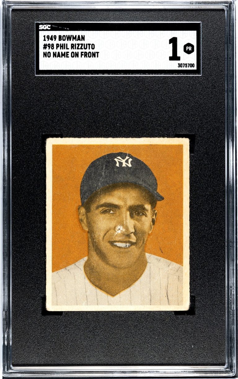 Phil Rizzuto 1949 Bowman Card #98- SGC Graded 1 Poor (no name on front/Yankees)