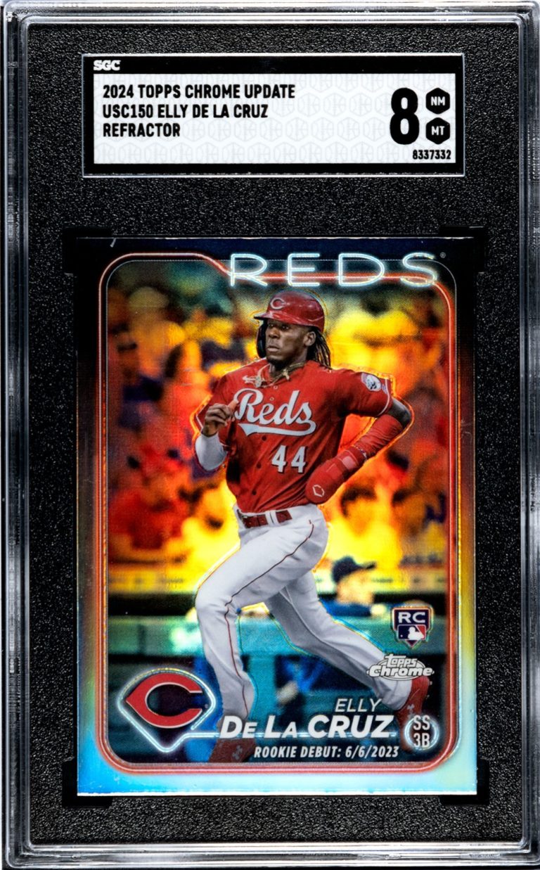 Elly De La Cruz 2024 Topps Chrome Update Refractor Card #USC150- SGC Graded 8 NM