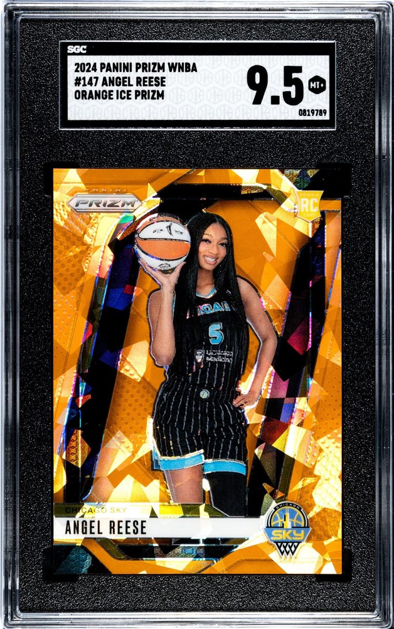 Angel Reese 2024 Panini Prizm WNBA Orange Ice Prizm RC Card #147- SGC Graded 9.5