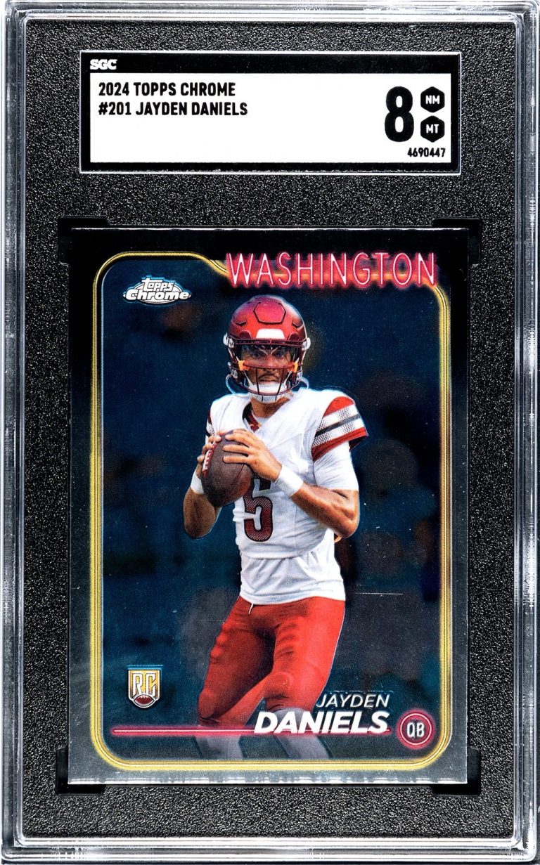 Jayden Daniels 2024 Topps Chrome Rookie Card (RC) #201- SGC Graded 8 NM-MT