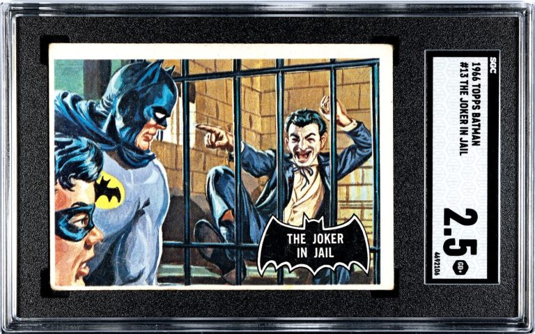Batman 1966 Topps The Joker In Jail Card #13 - SGC Graded 2.5 Good+