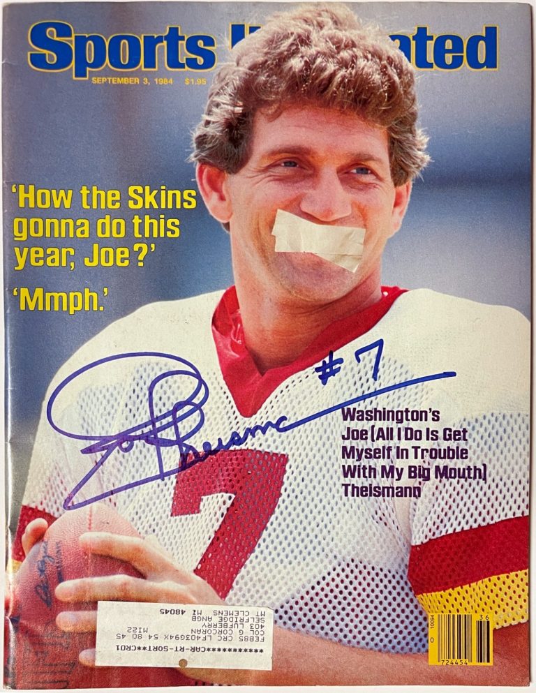 Joe Theismann signed 1984 Sports Illustrated Full Magazine 9/3/84 COA Washington