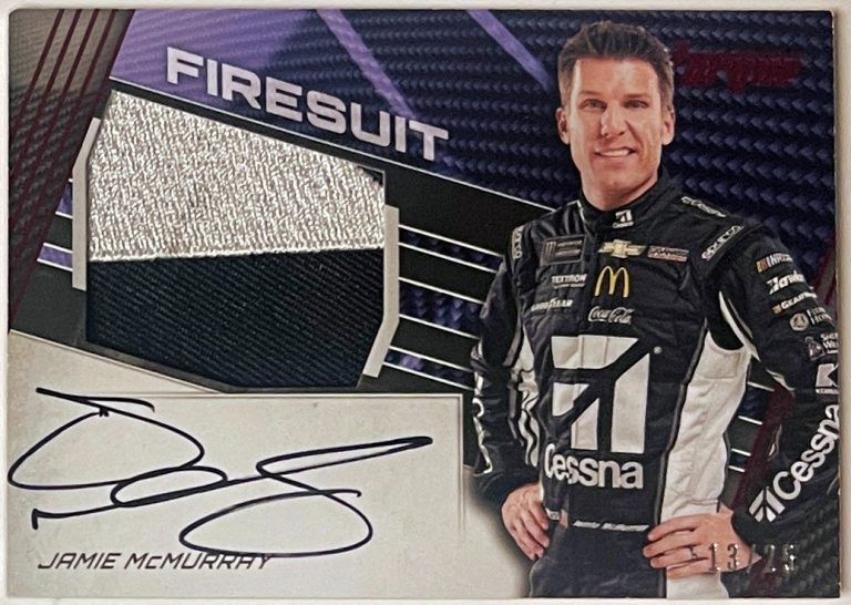 Jamie McMurray signed 2017 Panini Torque Firesuit On Card Auto #JFS-JM- /25