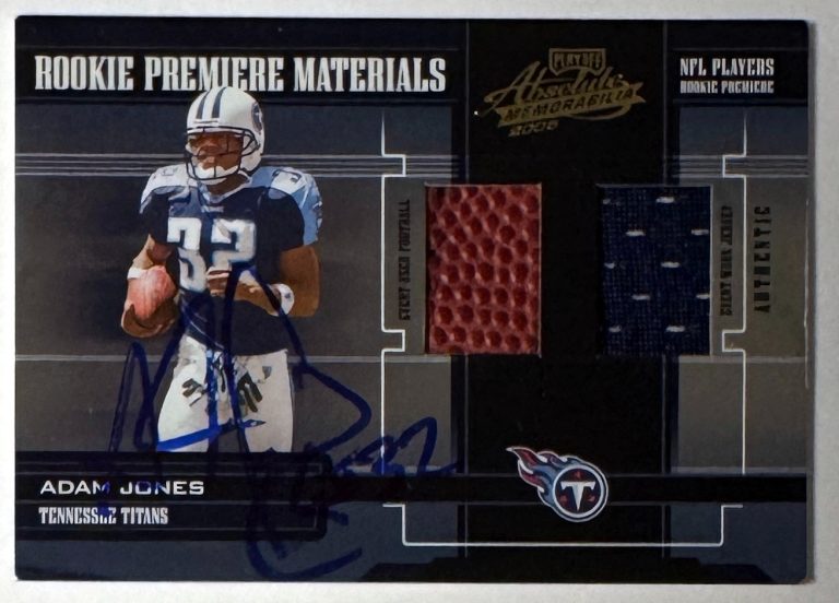 Adam Jones signed 2005 Absolute  Rookie Premier Materials Auto Titans #206  /750