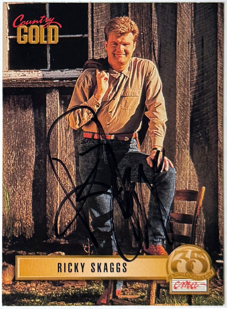 Ricky Skaggs signed 1993 Sterling Country Gold CMA 35th Anv On Card Auto #41 COA