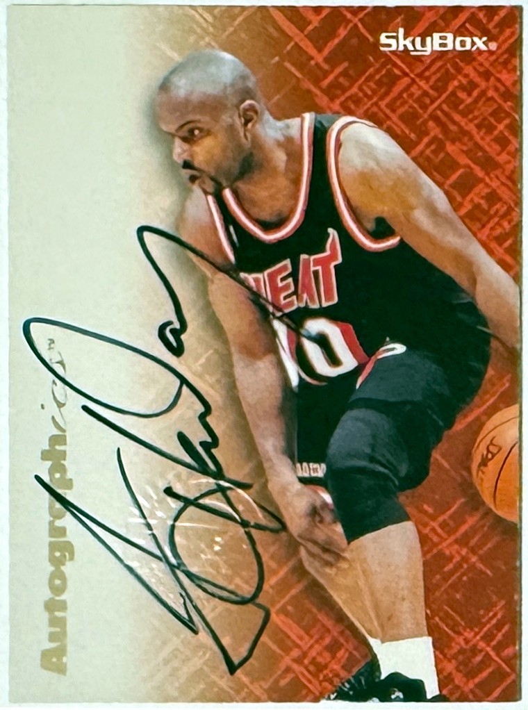 Tim Hardaway 1996-97 Skybox Premium Autographics BlackInk Certified On Card Auto