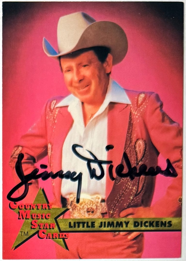 Little Jimmy Dickens signed 1992 Super Country Music  Star On Card Auto #39- COA