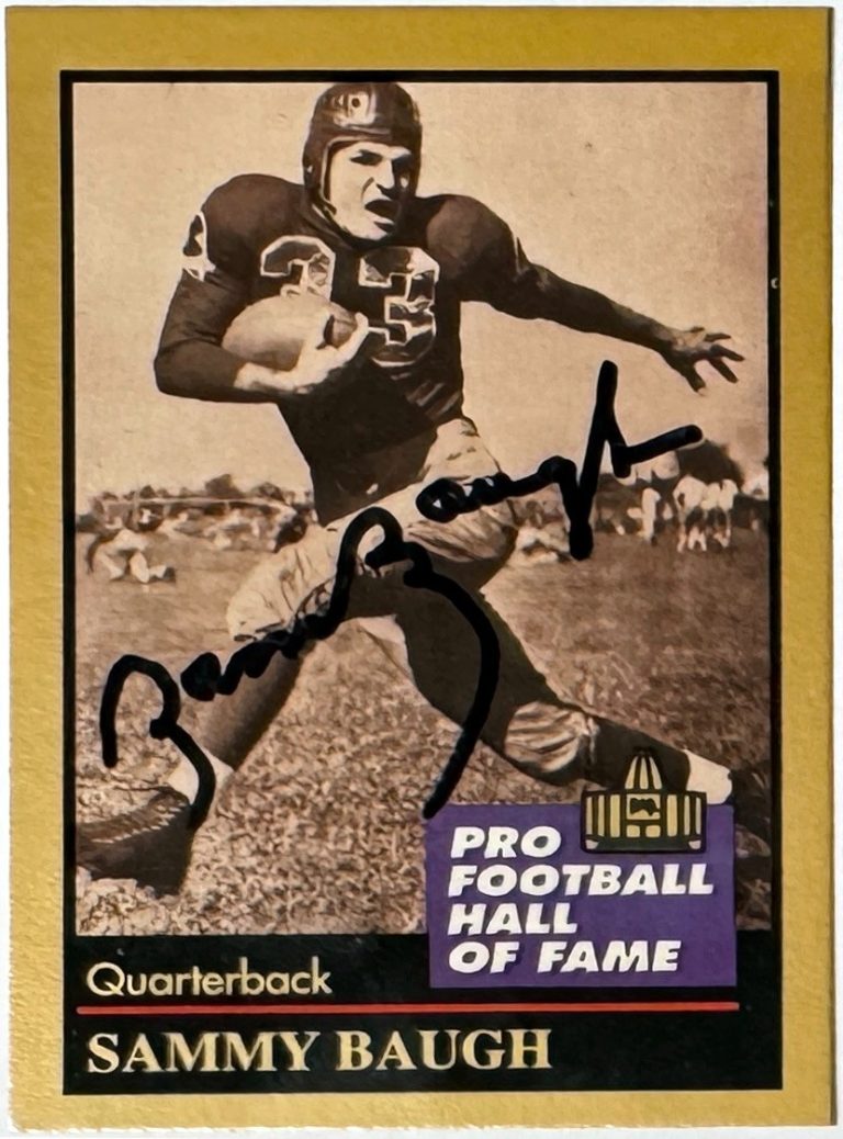 Sam/Sammy Baugh signed 1991 Enor  NFL Hall of Fame On Card Auto #7 -   COA