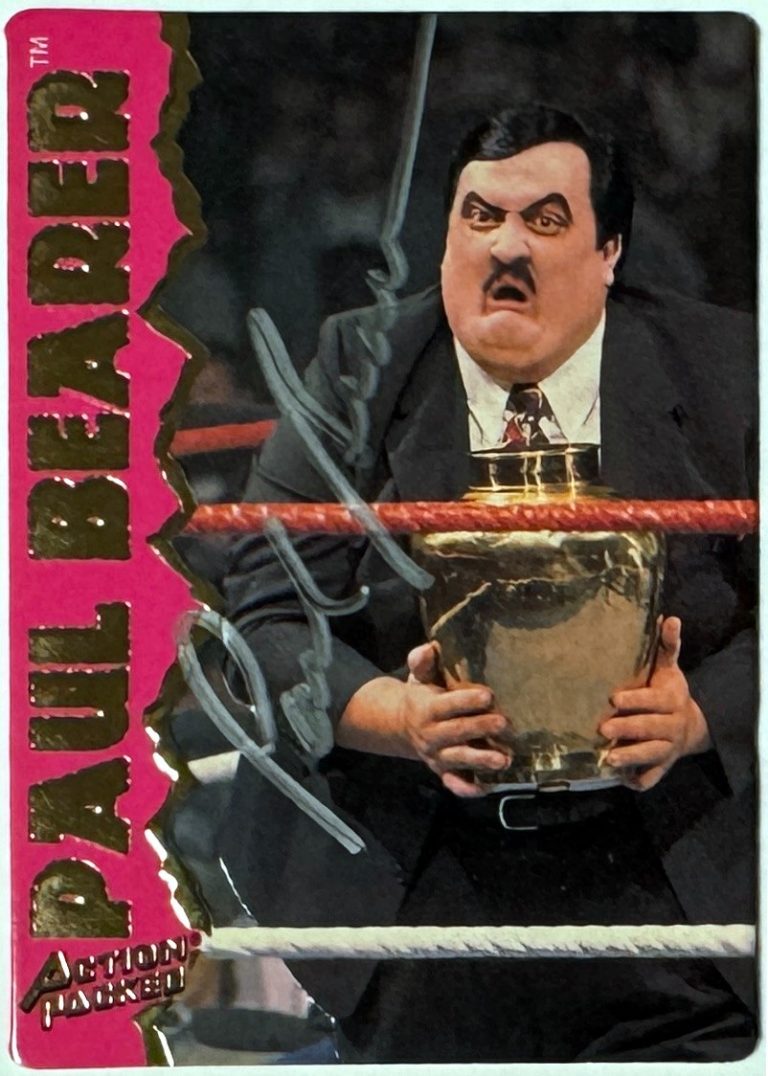 Paul Bearer signed 1995 Action Packed WWE WWF On Card Auto #16 – COA-Undertaker
