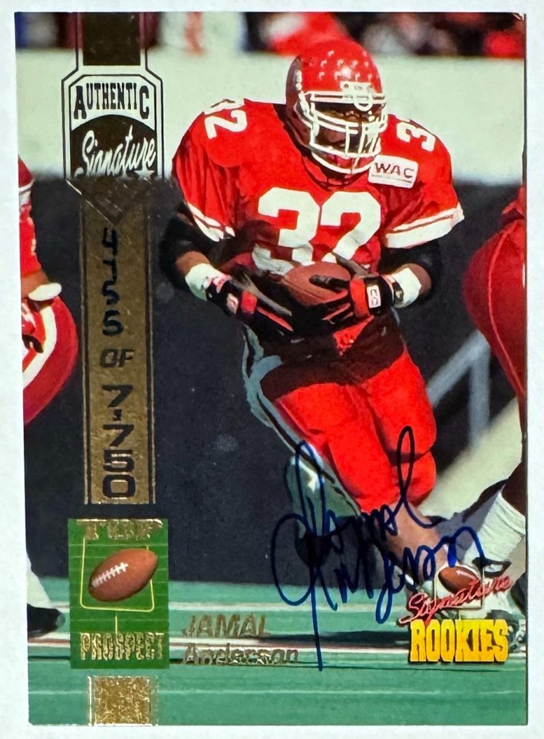 Jamal Anderson signed 1994 Signature Rookies Top Prospect On Card Auto - UTAH