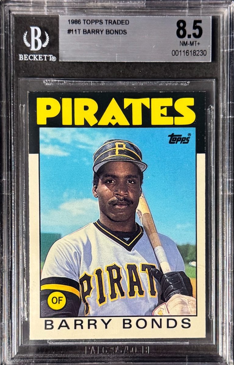 Barry Bonds 1986 Topps Traded Rookie RC Card #11T- Beckett/BGS Graded 8.5 NM-MT+