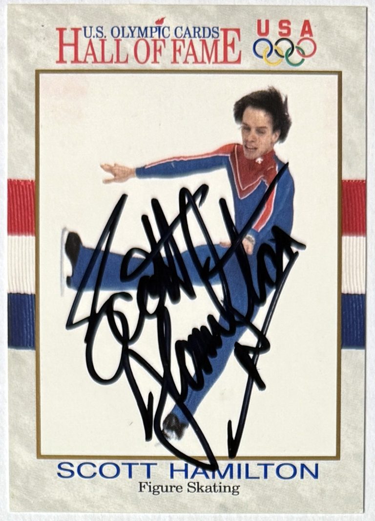 Scott Hamilton signed 1991 Impel U.S Olympic Hall Of Fame On Card Auto #46- COA
