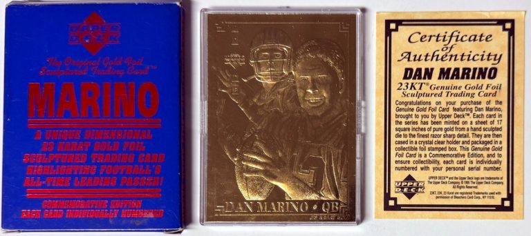 Dan Marino 1995 Upper Deck 23 Karat Gold Foil Sculpture Card LTD  Miami Dolphins