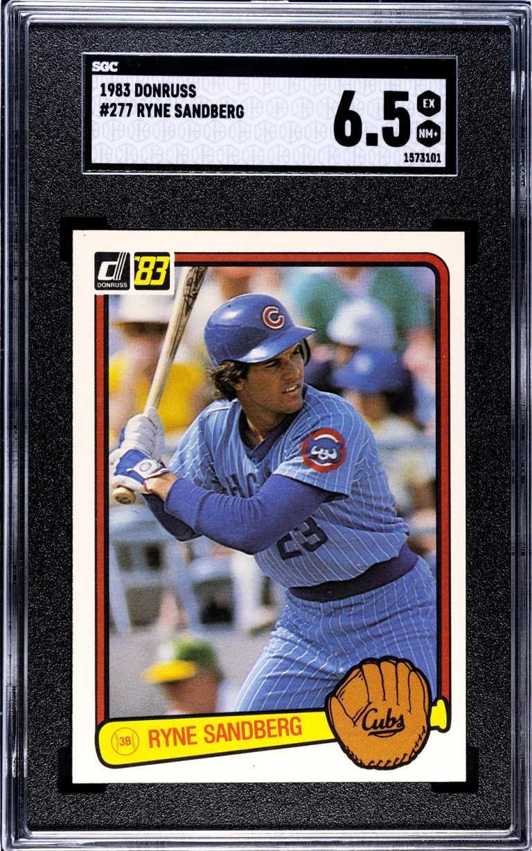 Ryne Sandberg 1983 Donruss Rookie Card (RC) #277- SGC Graded 6.5 EX-MT+ Cubs/HOF