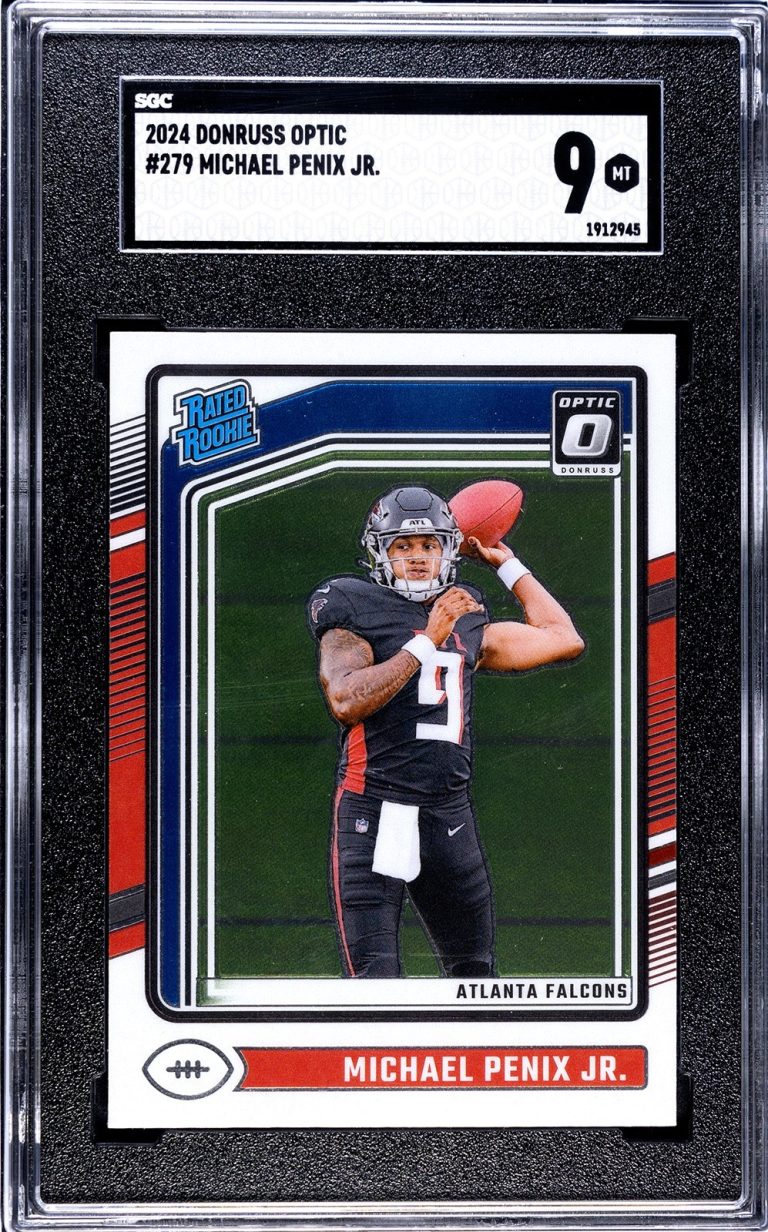 Michael Penix Jr 2024 Donruss Optic Rated Rookie Card (RC) #279- SGC Graded 9 MT