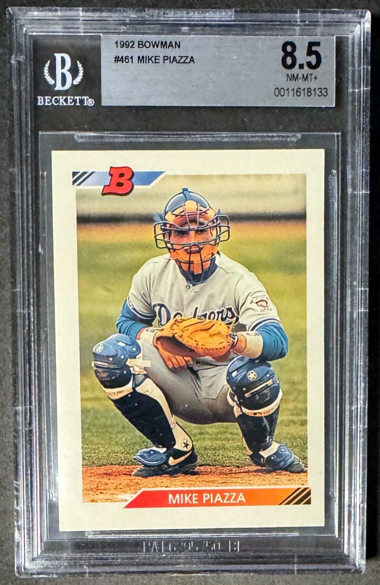 Mike Piazza 1992 Bowman Rookie Card (RC) #461- Beckett/BGS Graded 8.5 NM-MT+