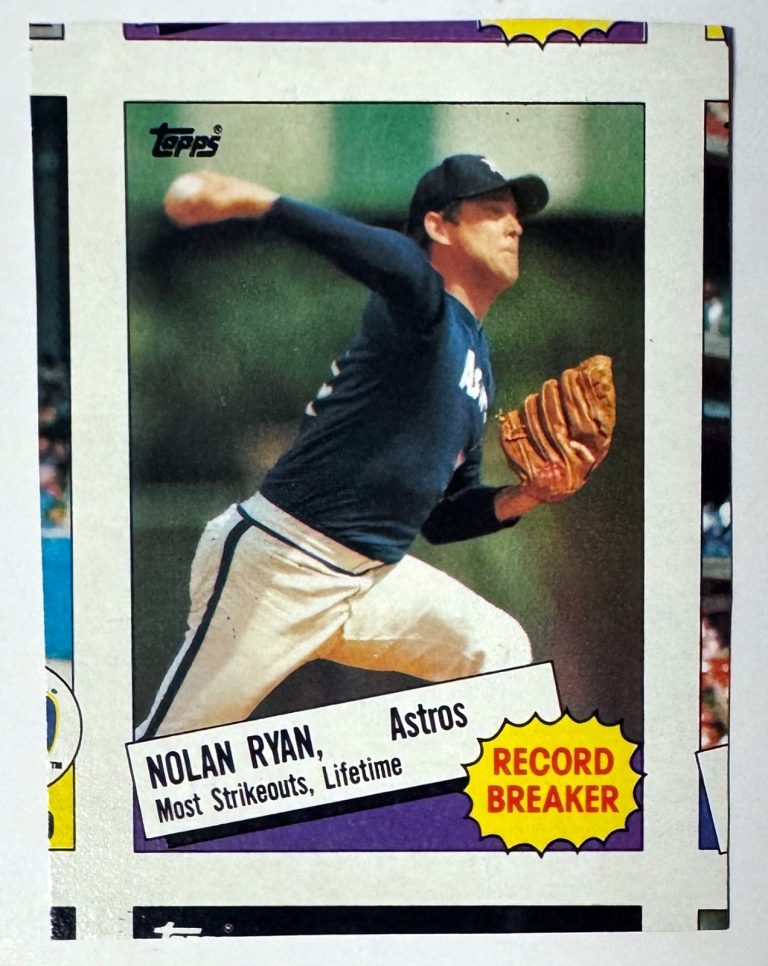 Nolan Ryan 1985 Topps Record Breaker Uncut  Partial Panel #7 (Houston Astros)